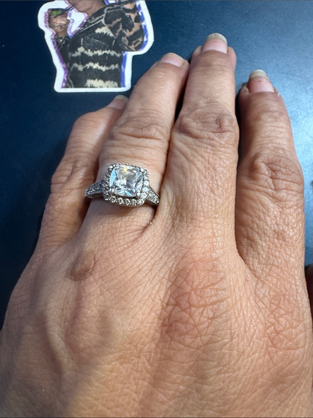 Cushion-Cut Statement Ring  sterling silver